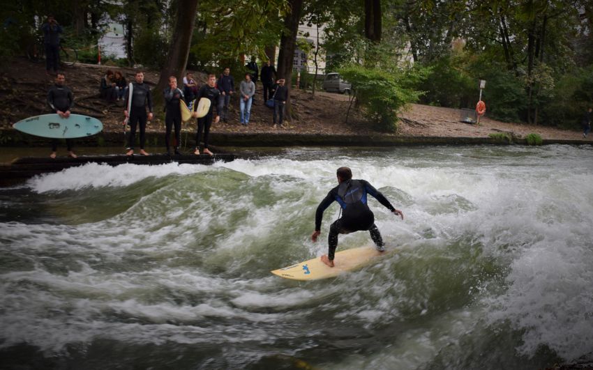 Dave, in his element, at the Eisbach!