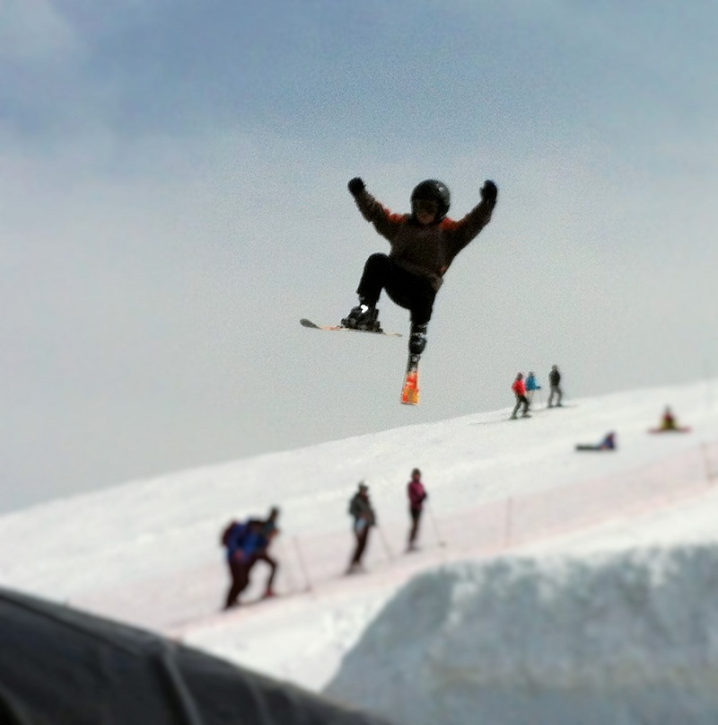 James on the ski jump!