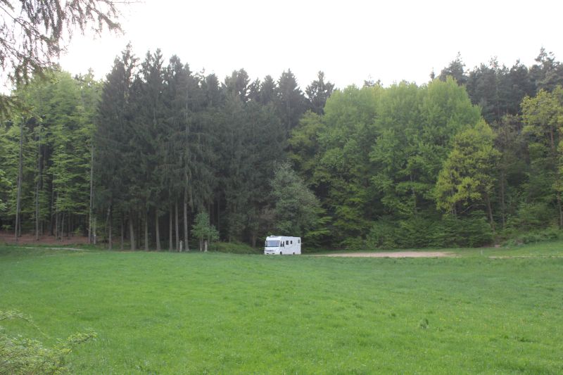 Seemingly deserted… our spot for the night in deepest, darkest Bavaria