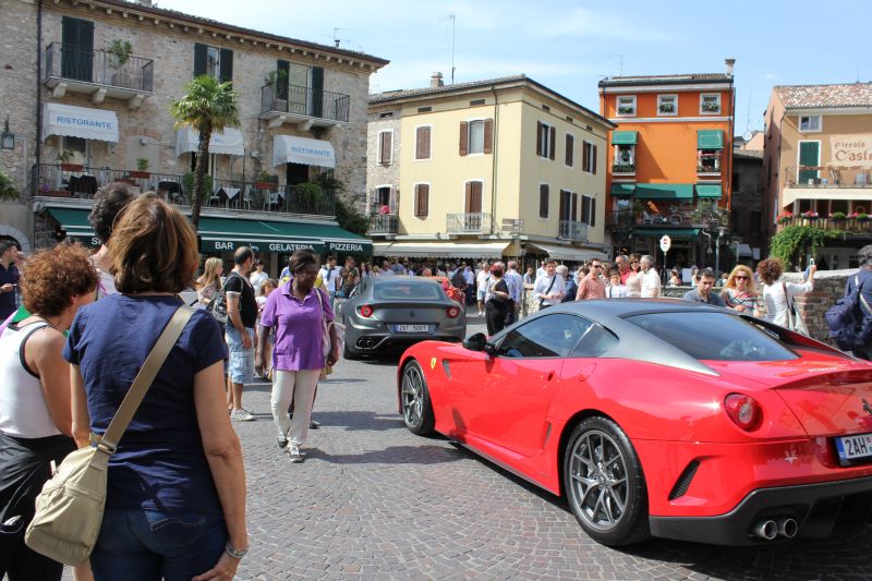 You know you’re in the Italian Riviera when 4 Ferraris drive through the medieval village you’re having lunch in